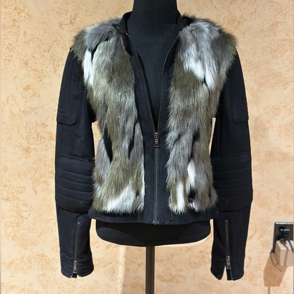 BCBGMAXAZRIA - Dimitri- Faux Fur & Black Suede Jacket/Vest - Picture 5 of 6